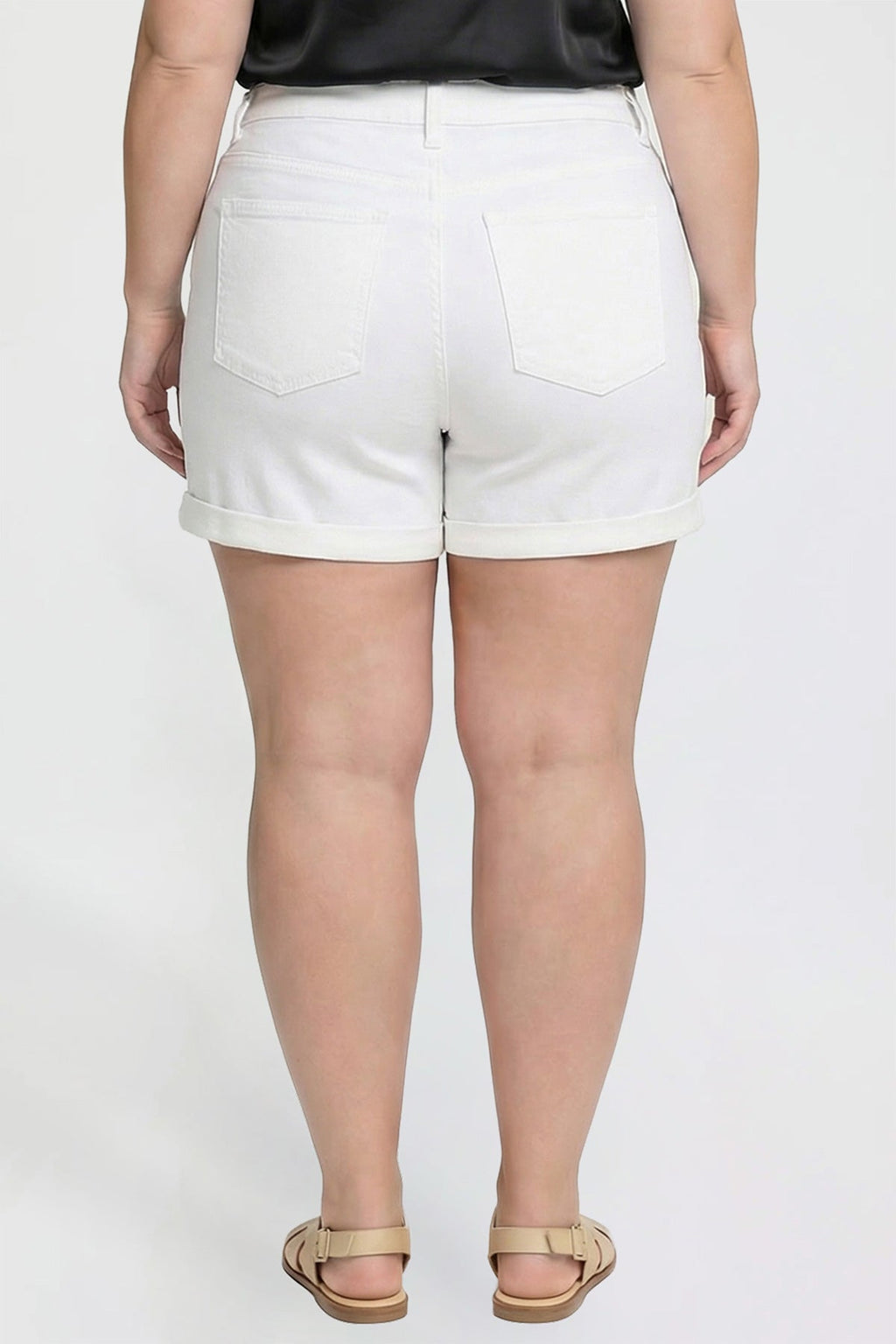 Women's Plus Premium Stretch Fold-Over Cuff Shorts