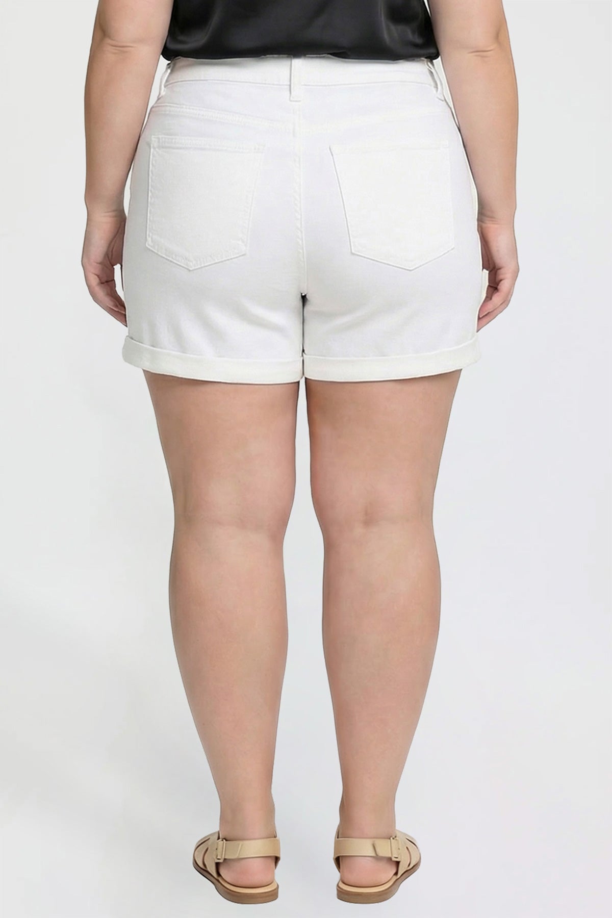 Women's Plus Premium Stretch Fold-Over Cuff Shorts