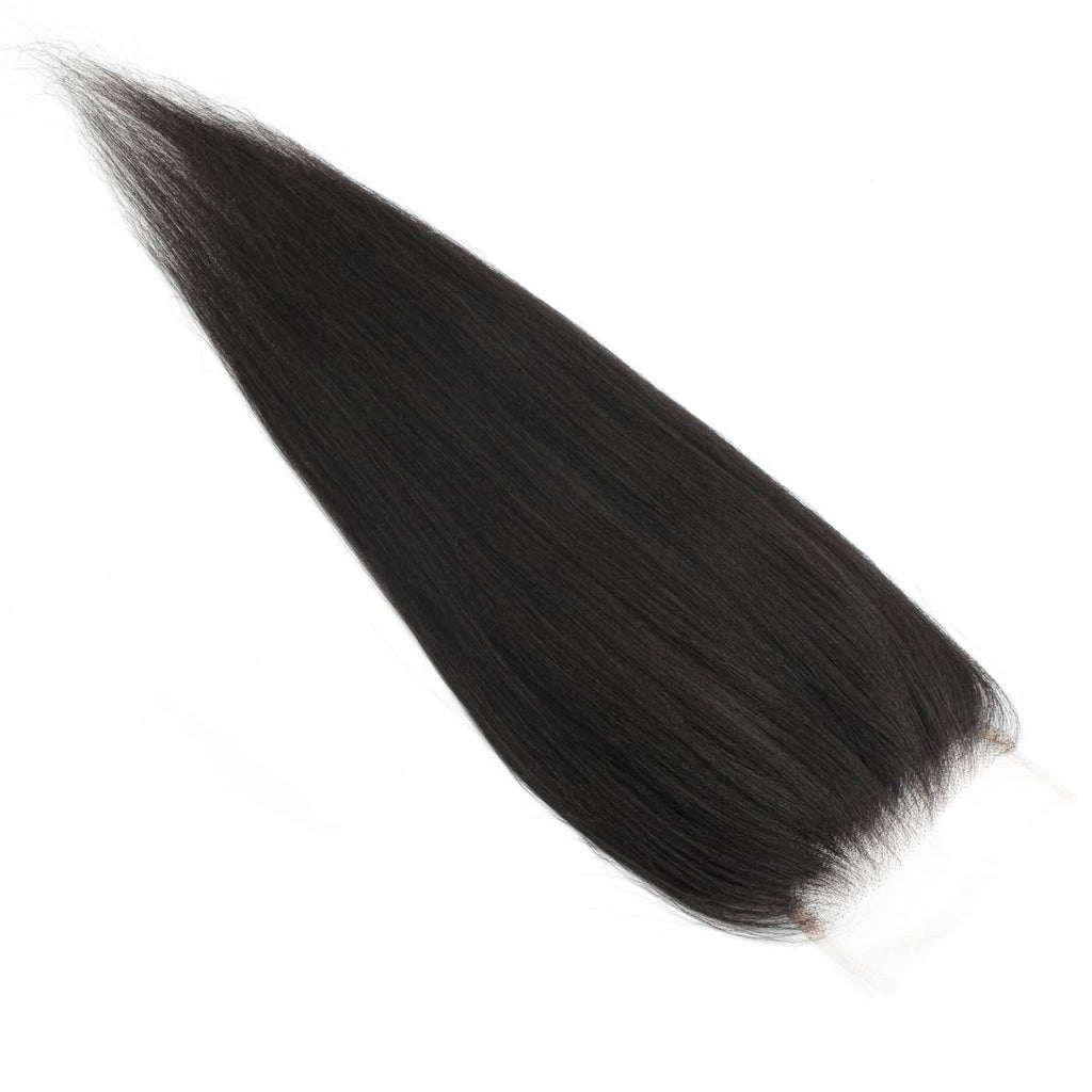 Cierre de cabello humano con encaje HD 5x5 Liso Yaki