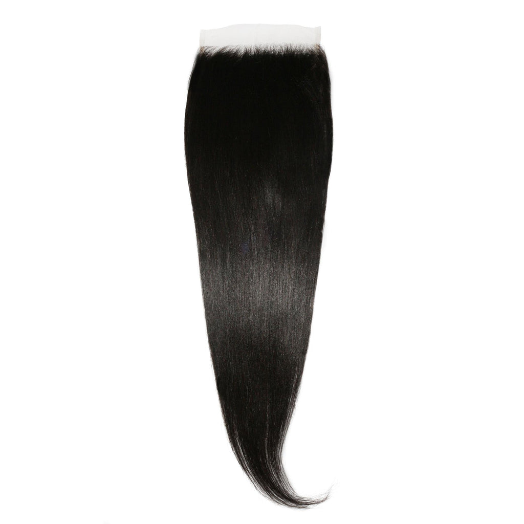 Cierre de cabello humano Yaki Liso 6x6 HD Lace
