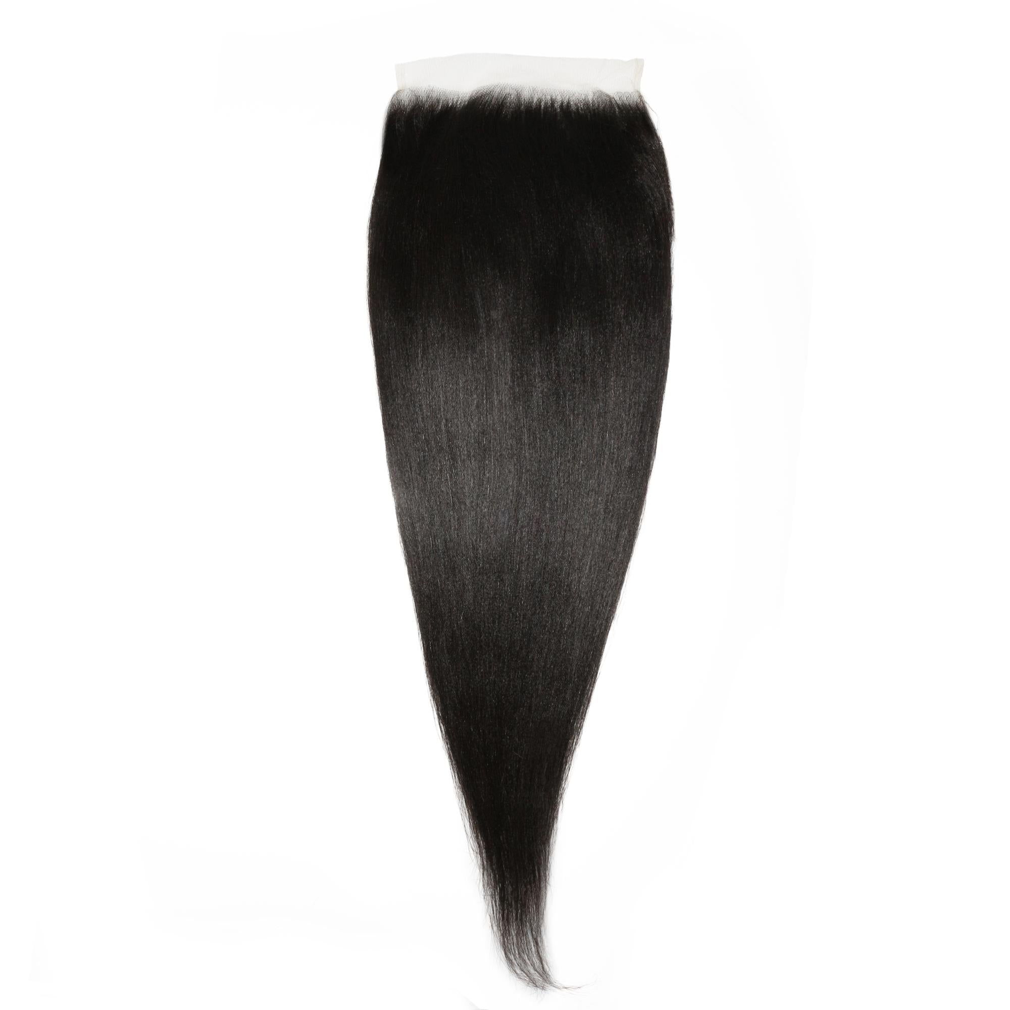 Cierre de cabello humano Yaki Liso 7x7 HD Lace