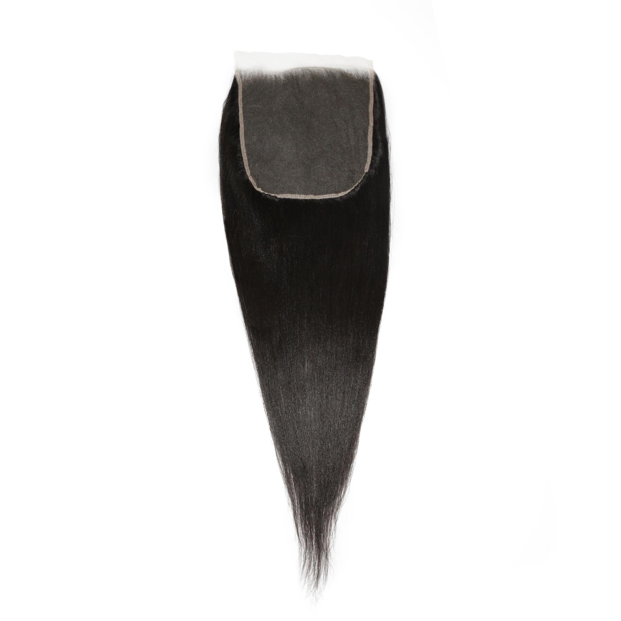 Cierre de cabello humano Yaki Liso 7x7 HD Lace