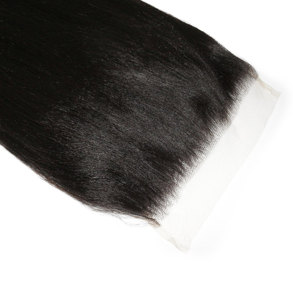Cierre de cabello humano Yaki Liso 7x7 HD Lace
