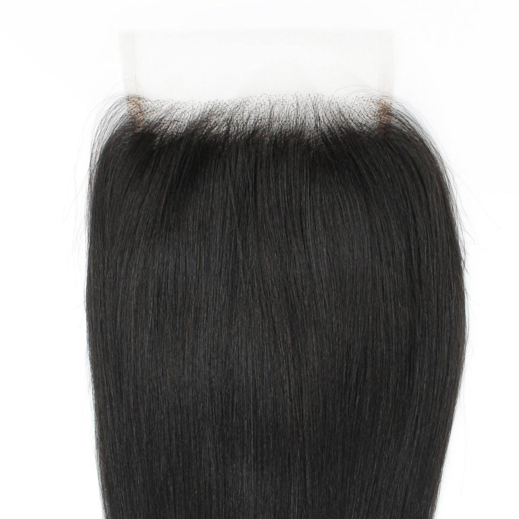 Cierre de cabello humano con encaje HD 5x5 Liso Yaki