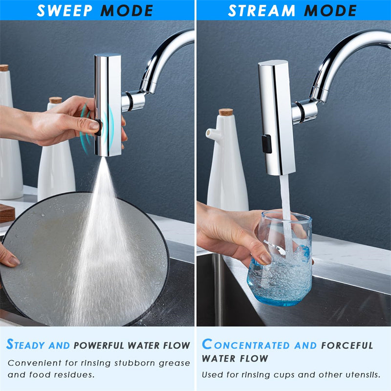 Grifo de cocina, salida de cascada, a prueba de salpicaduras, burbujeador giratorio universal, extensión de boquilla de agua multifuncional, utensilios de cocina