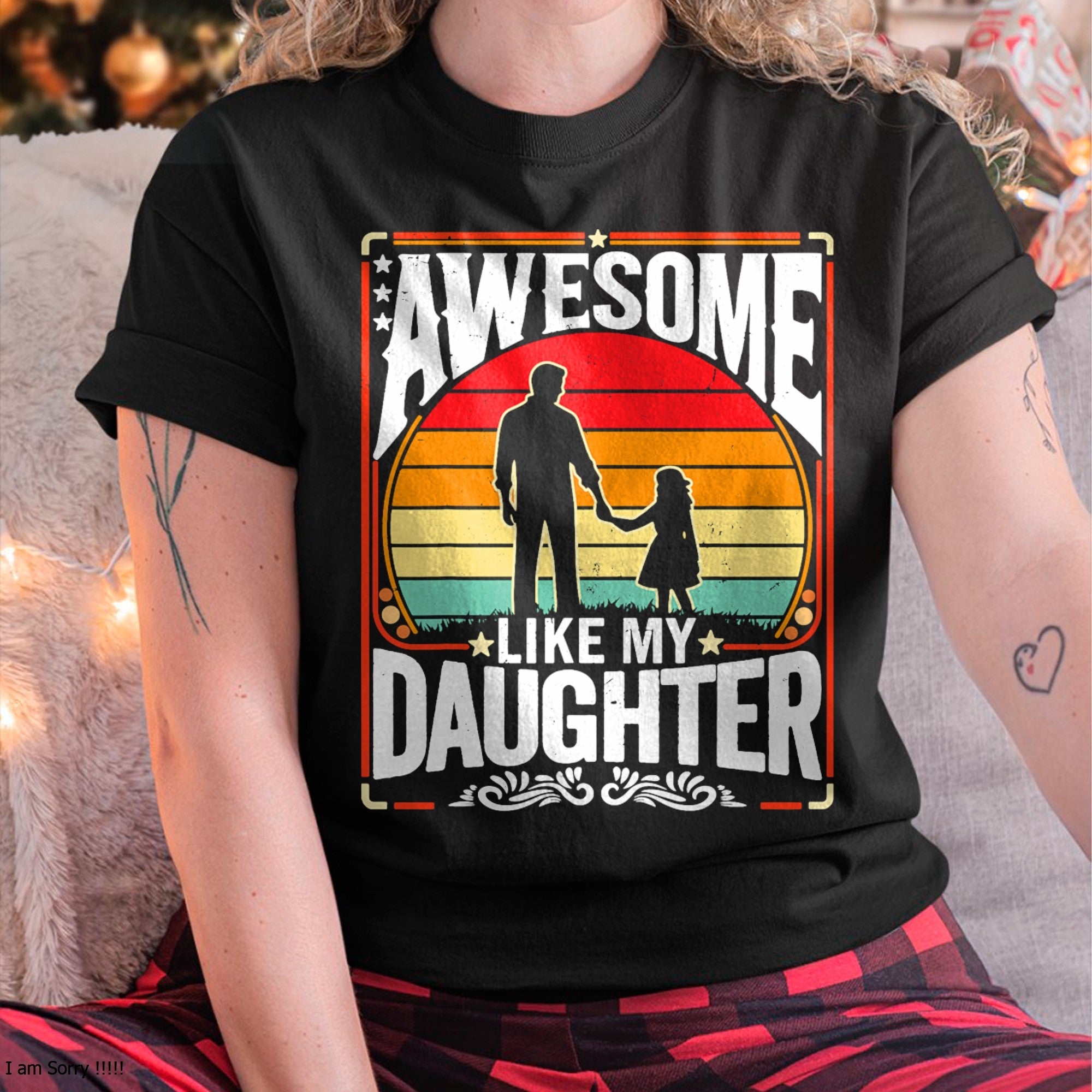 Camiseta retro "Impresionante como mi hija" para el Día del Padre - Regalo para hija de papá - Sudadera con capucha NGHL00 (SKU-T1410DD-A01)