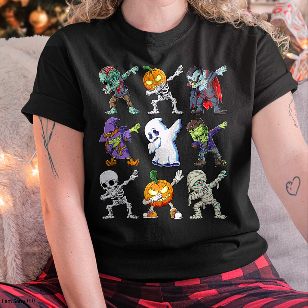 Camiseta de Halloween para niños con estampado de esqueleto, zombi, calabaza, momia y dabbing - Camiseta/Sudadera unisex de Halloween - NGHL00