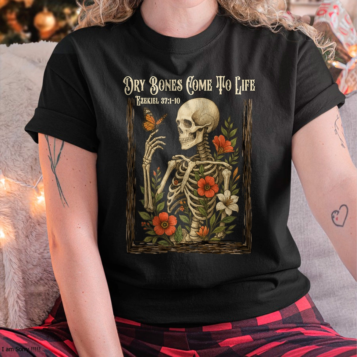 Fe cristiana: Huesos secos cobran vida, camiseta con estampado floral de esqueleto - Camiseta/sudadera unisex de Halloween - NGHL00 (Copia)