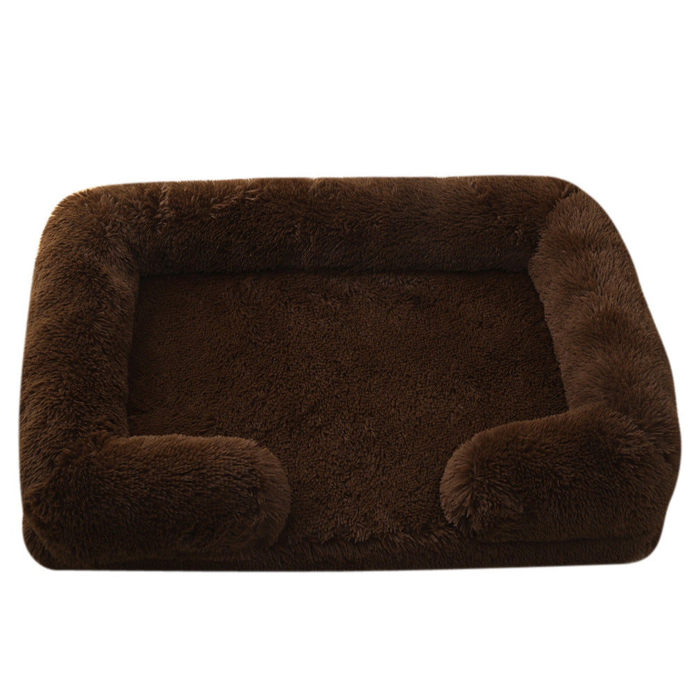Plush Enclosed Round Pet House — 10 Colors, Sizes S–XXL