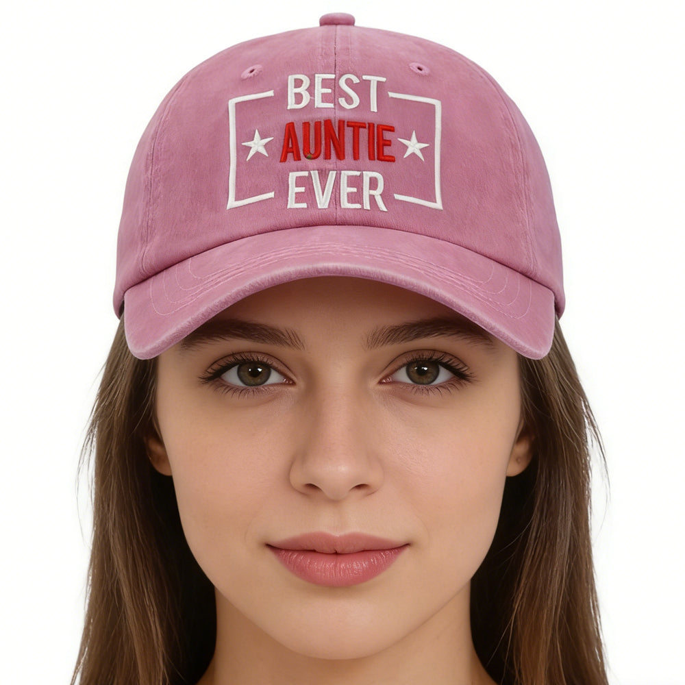 Best Auntle Ever Adjustable Wash Cotton Baseball Cap