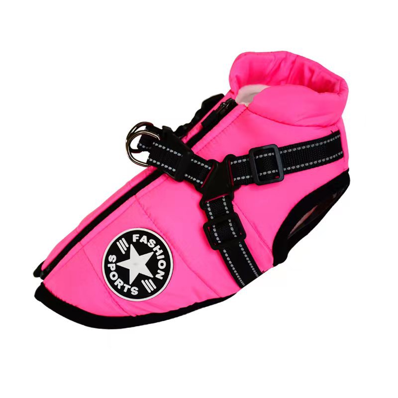 Waterproof Dog Coat with Harness — 7 Colors, Sizes XS–4XL
