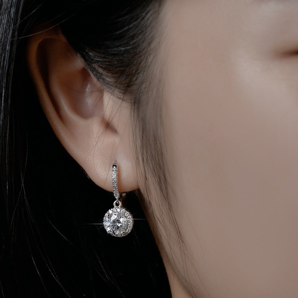 Pendientes redondos de plata de ley 925