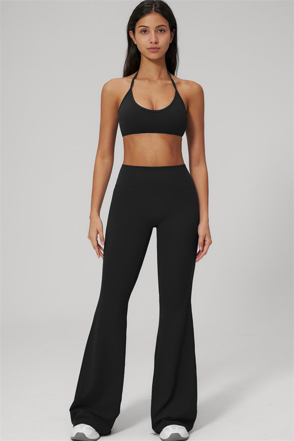 Conjunto de 2 piezas Rapture: Sujetador deportivo y Leggings acampanados