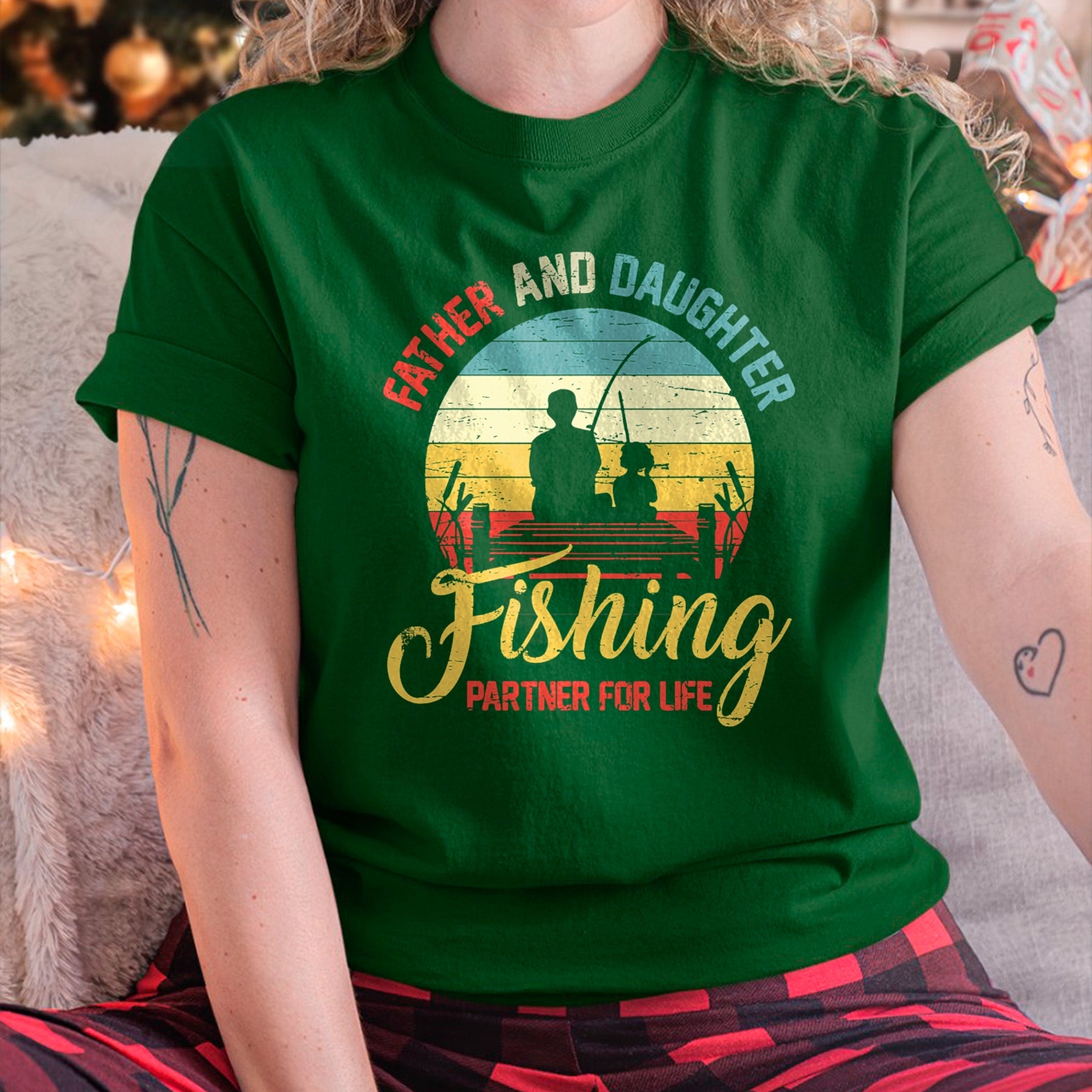 Socio de Pesca de por Vida para Padre e Hija Retro Camiseta a Juego para Papá - Regalos para Hija de Papá - Sudadera con Capucha NGHL00 (SKU-T1410DD-A04)