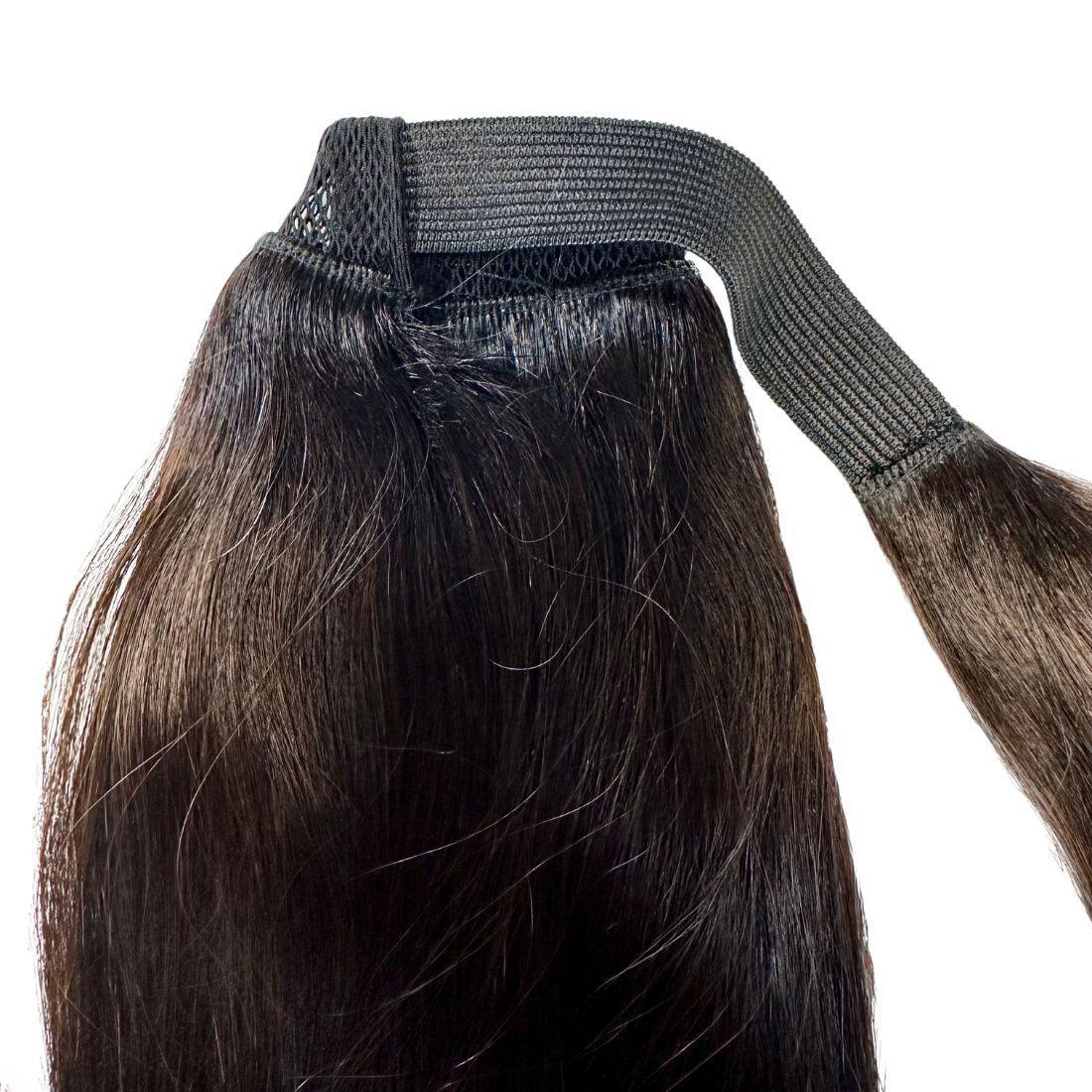 Extensión de cola de caballo de cabello 100% humano negro natural