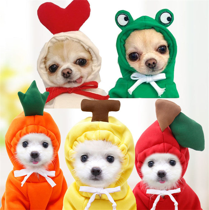 Cute Fruit Dog Hoodie Sweater — 7 Styles, Sizes XS–2XL