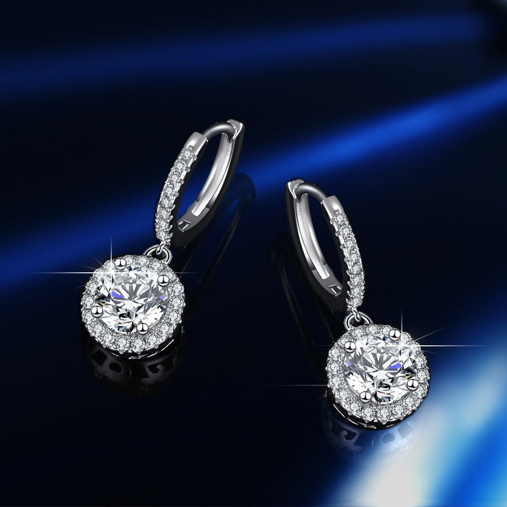 Pendientes redondos de plata de ley 925