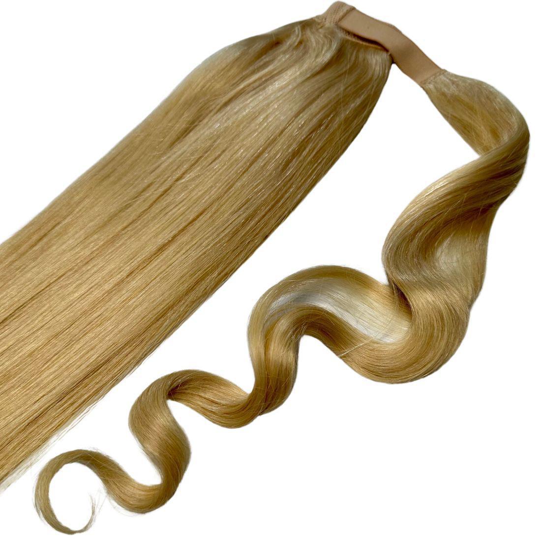 Extensión de coleta de cabello humano 100% rubio platino
