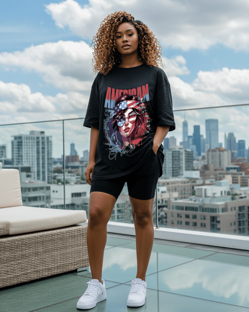 Camiseta G West American Babe extragrande para mujer