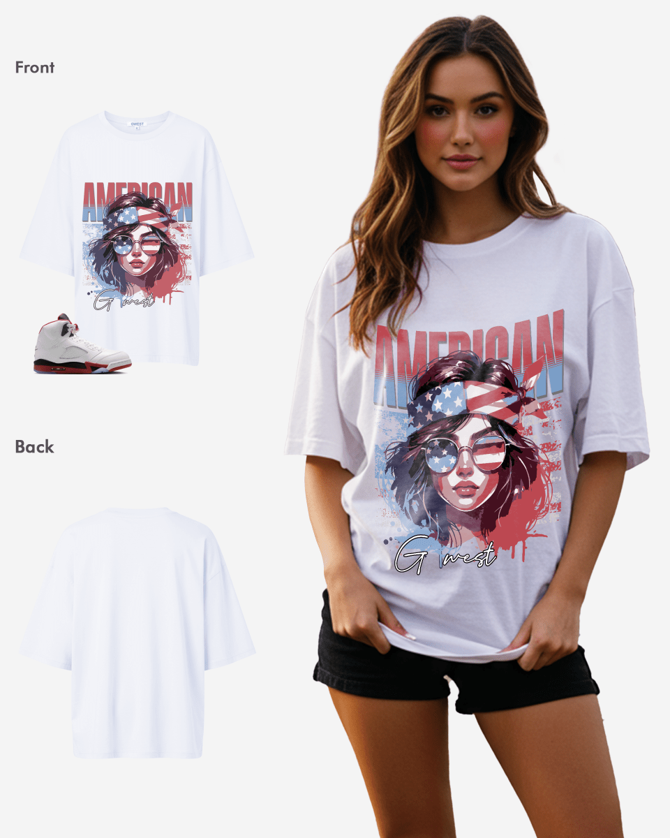 Camiseta G West American Babe extragrande para mujer