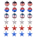24Pcs Set Hanging Ornaments Ball Star Patriotic Festival Party Decor Independence Day 4th of July Christmas Tree Wall Indoor Outdoor Decoration