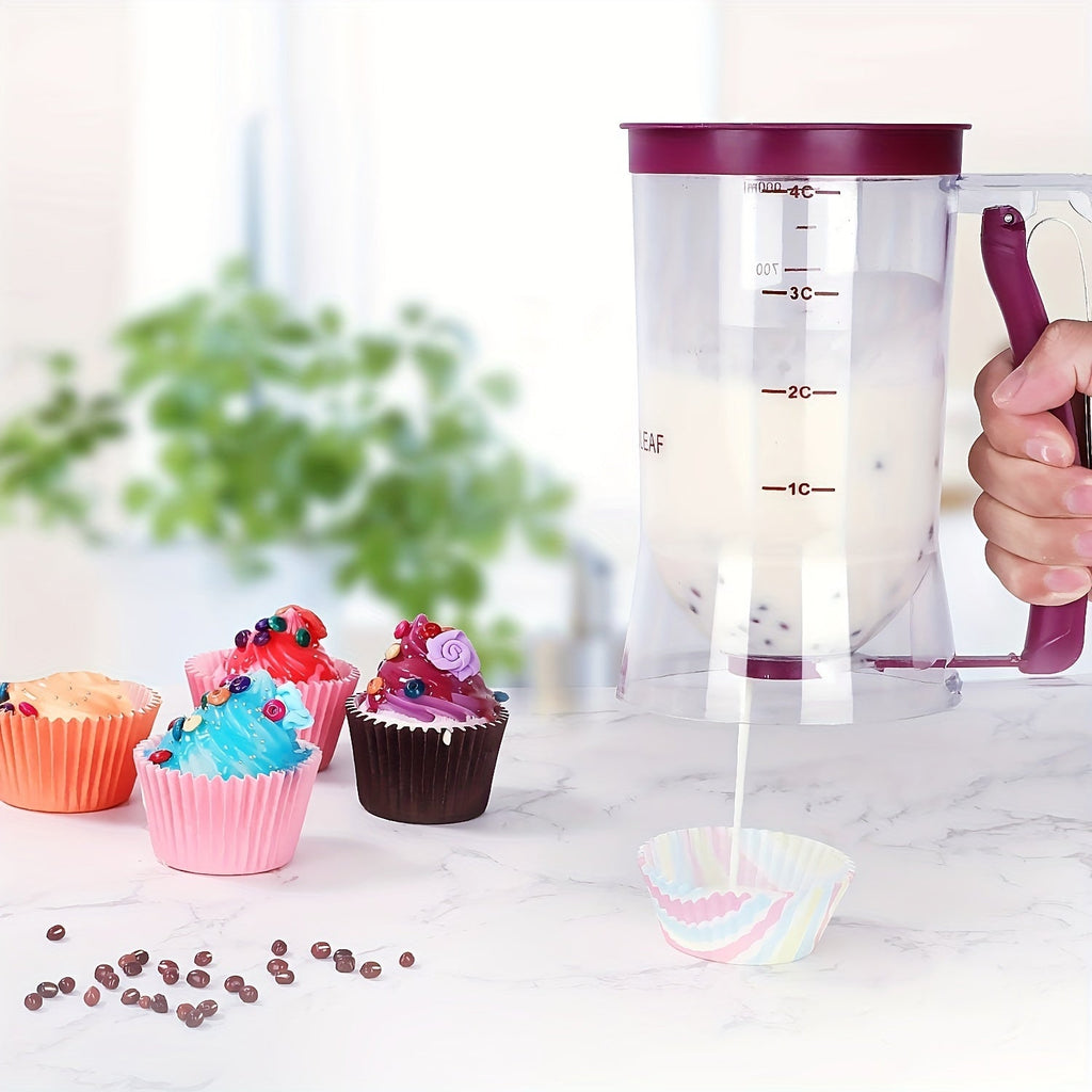 Dispensador de masa versátil para panqueques, magdalenas y más - Utensilio de cocina plegable para resultados de horneado perfectos