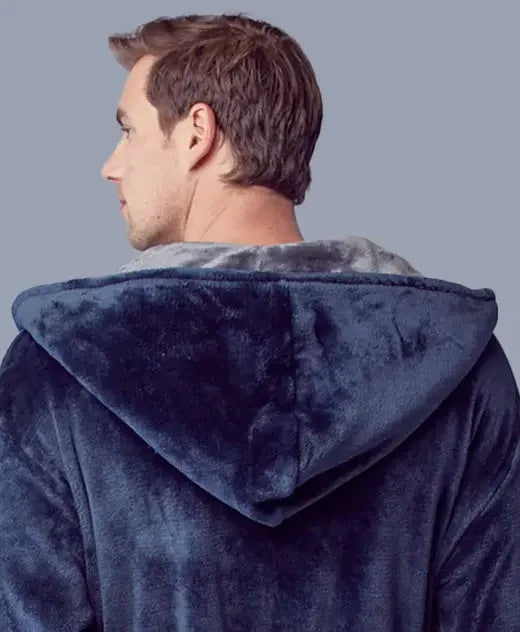 Bata de Hombre con Capucha – Confort de Felpa Ultra Suave para Uso Diario
