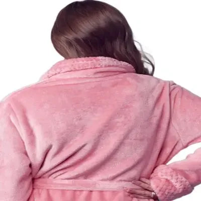 Bata de baño ultrasuave de felpa para mujer