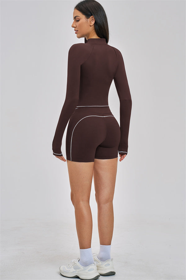 Conjunto de 3 piezas de chaqueta, top corto y pantalón corto Unbound