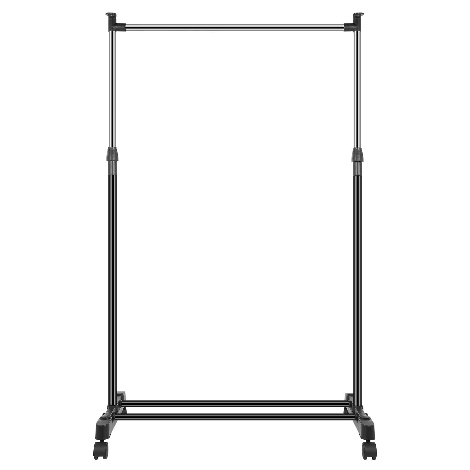 Estanterías para ropa de 15 kg/33 lbs, perchero de 0,95 m-1,46 m de altura ajustable, colgador de ropa plegable con ruedas, estante de almacenamiento para dormitorio y hogar