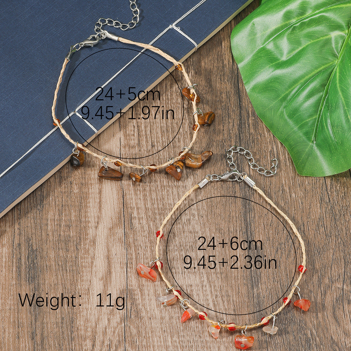 Bohemian Multicolor Pebble Anklet For Women