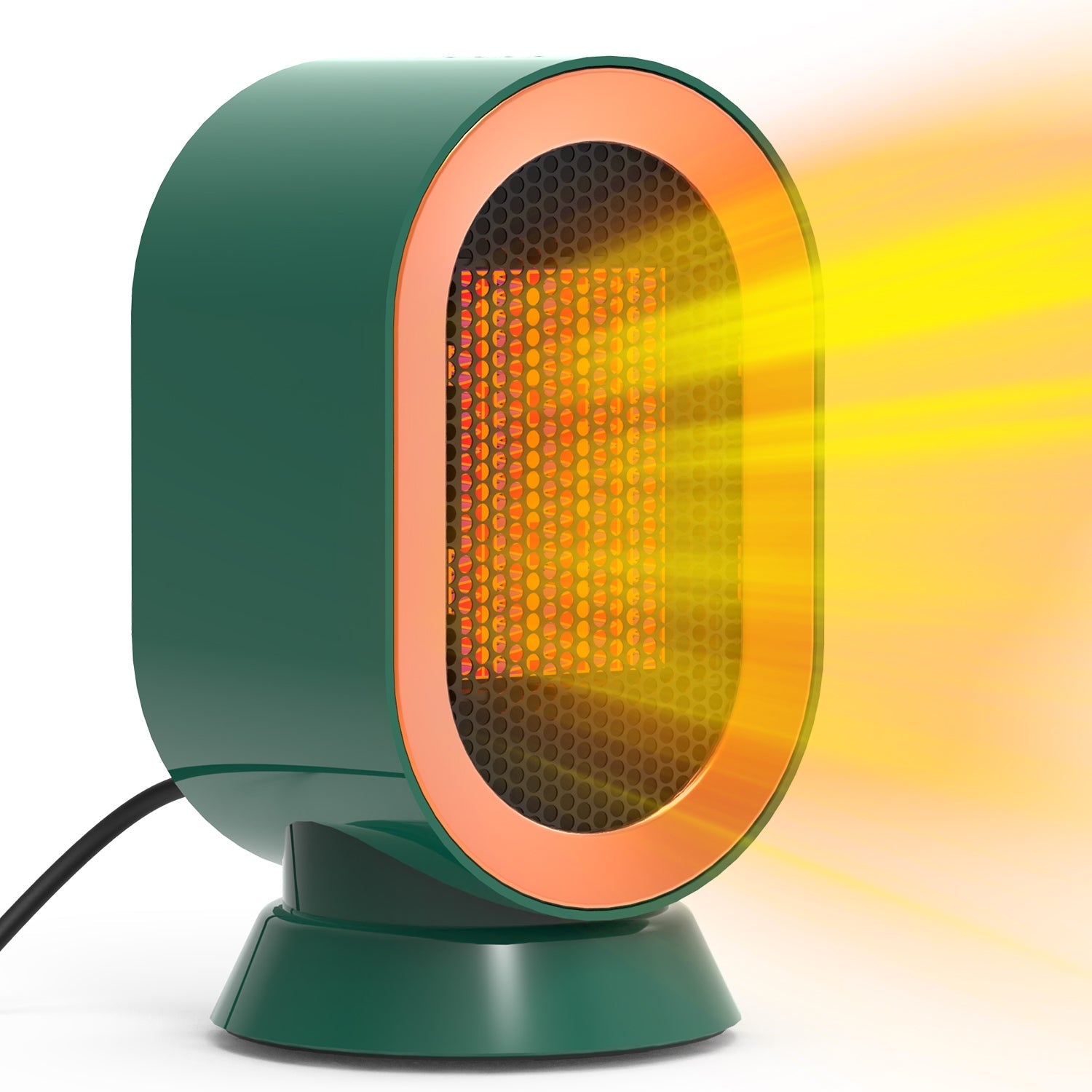 Calentador eléctrico oscilante de 1200W, mini calefactor de escritorio con 2 modos, calentamiento rápido en 3 segundos, protección antivuelco y contra sobrecalentamiento para el hogar y la oficina