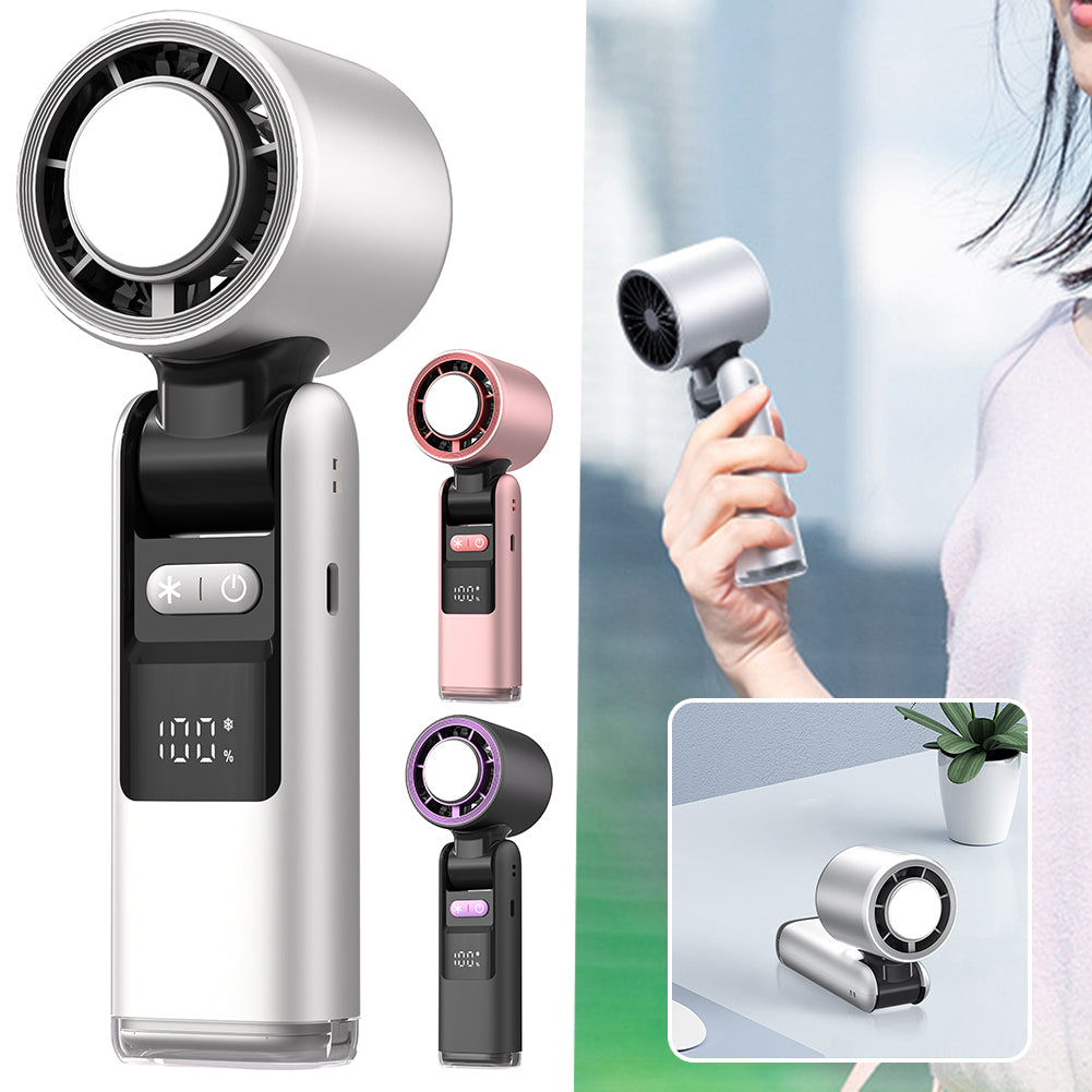 Turbo Handheld Fan — Multi-Speed, Digital Display, Optional Cooling