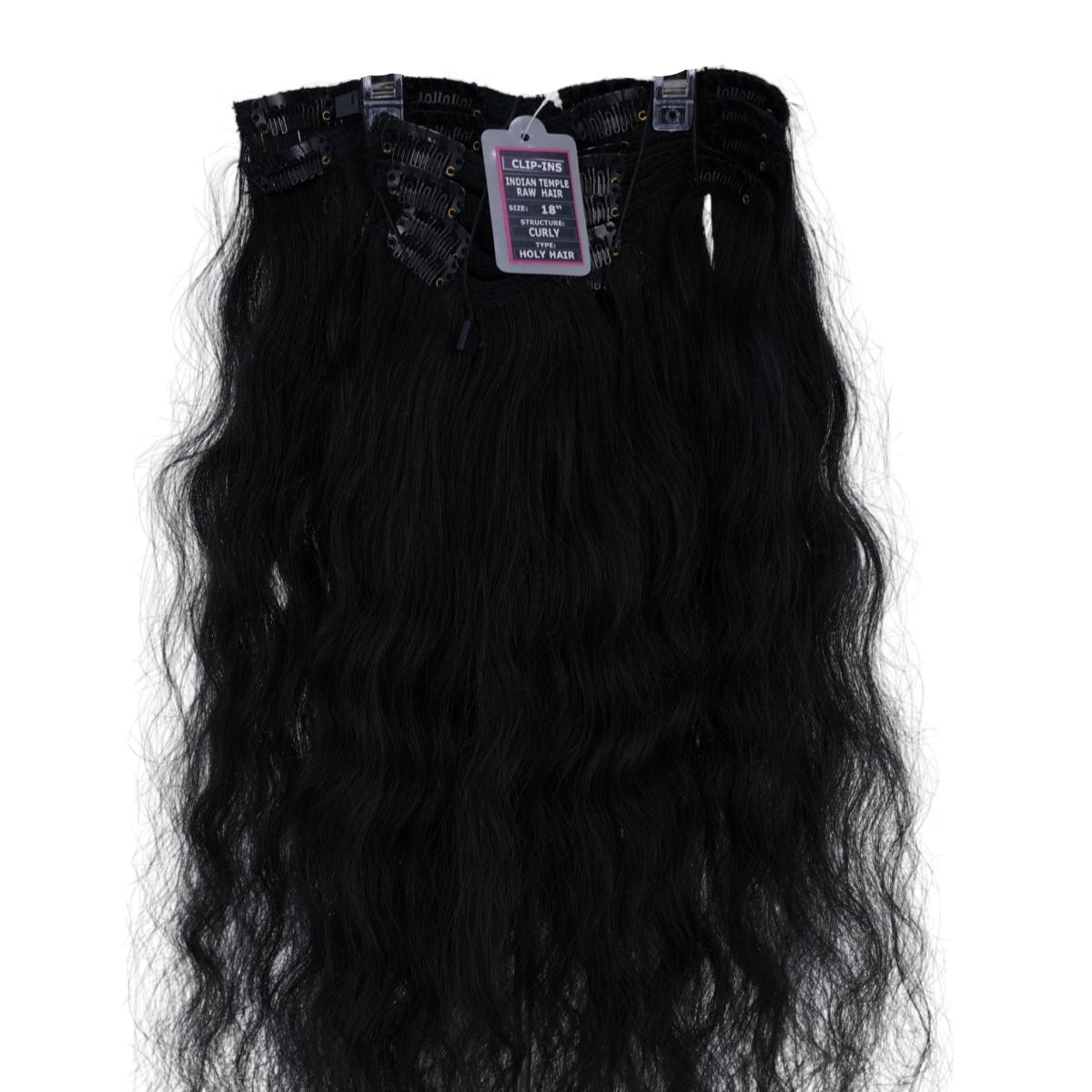 Extensiones de Cabello 100% Humano Rizado Natural Negro Hindú con Clip