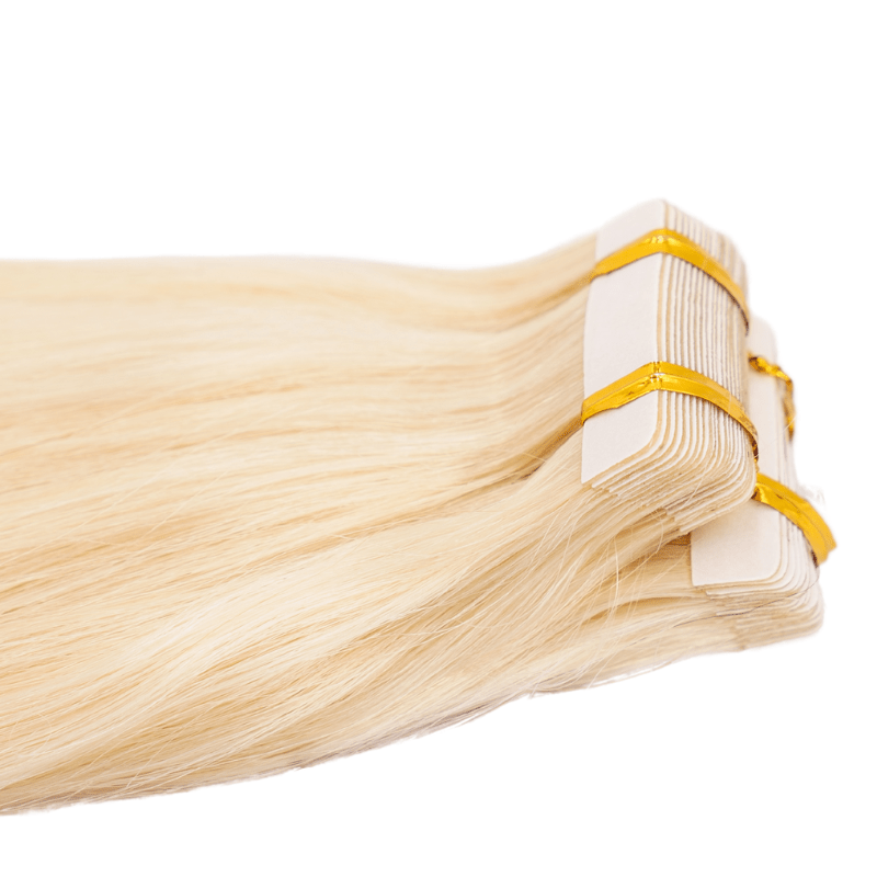 Extensiones de Cinta Adhesiva de Cabello Humano 100% Liso Rubio Crudo