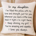 Almohada para mi hija de parte de mamá y papá