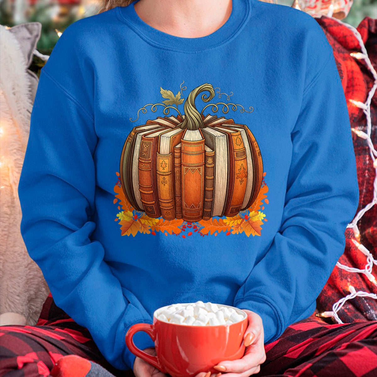 Camiseta Fall Book Pumpkin Retro Reading Teacher Books Lover - Camiseta/Sudadera con capucha unisex de Halloween - NGHL00