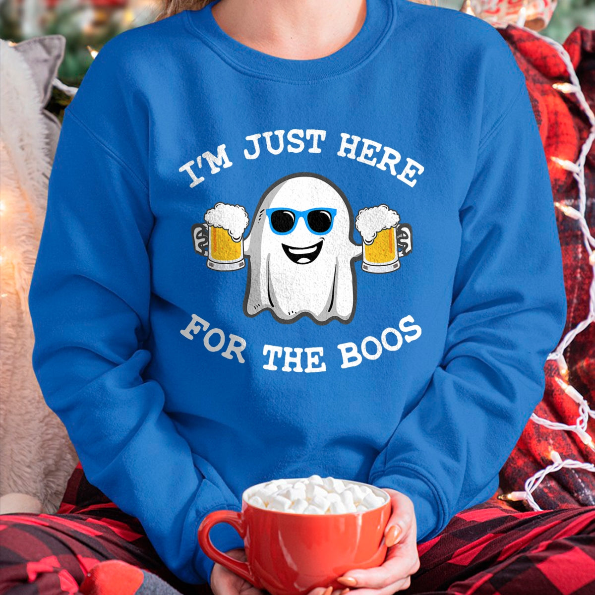 Divertida camiseta de regalo de disfraz de Halloween "I'm just here for the boos" - Camiseta/Sudadera con capucha unisex de Halloween - NGHL00