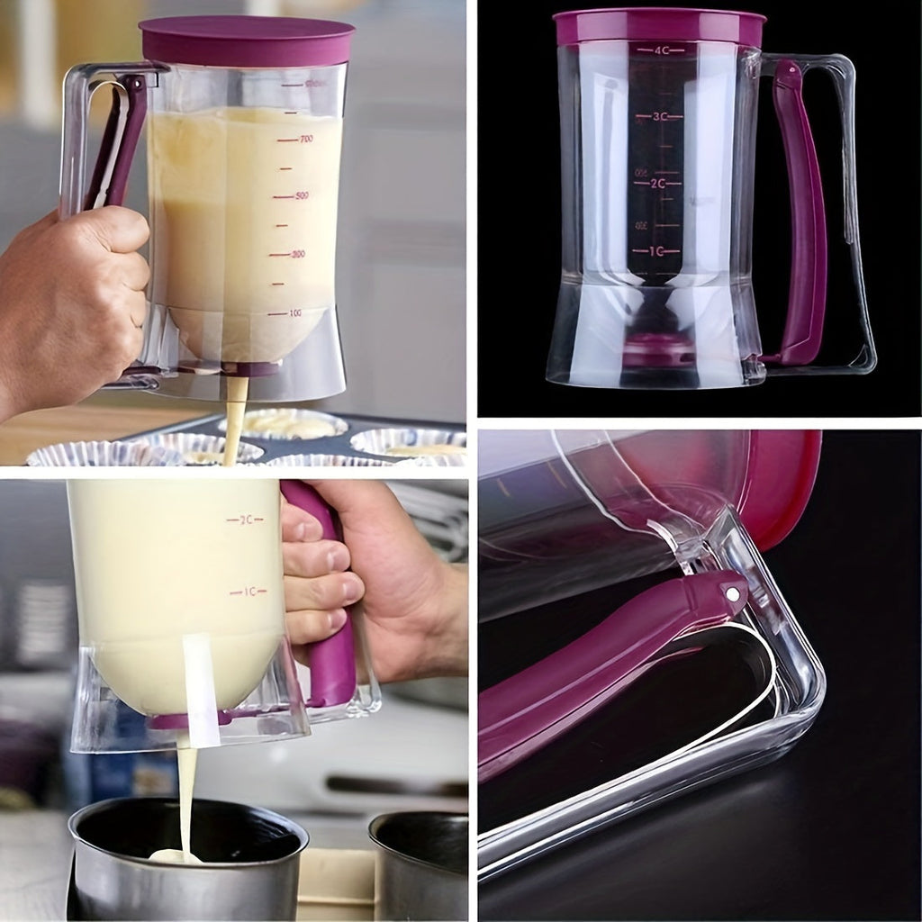 Dispensador de masa versátil para panqueques, magdalenas y más - Utensilio de cocina plegable para resultados de horneado perfectos