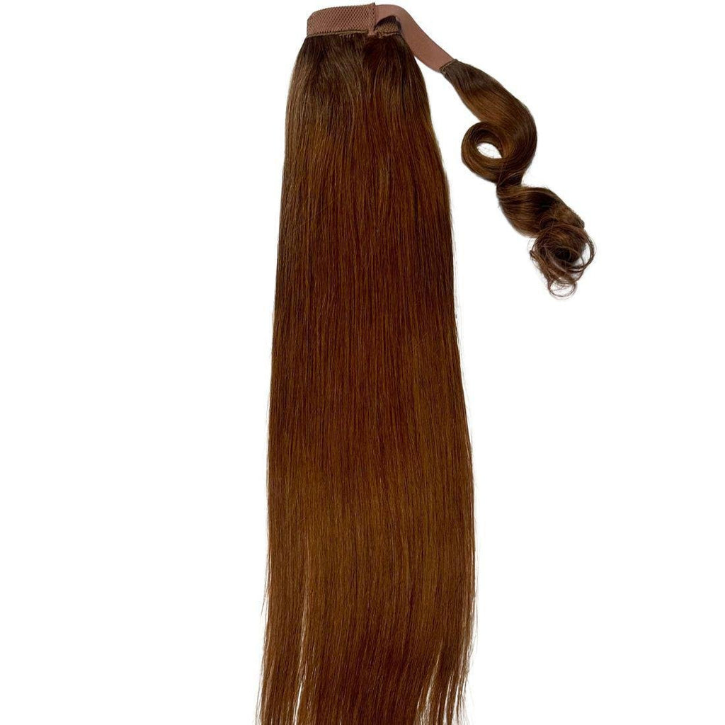 Extensión de cola de caballo de cabello 100% humano Auburn