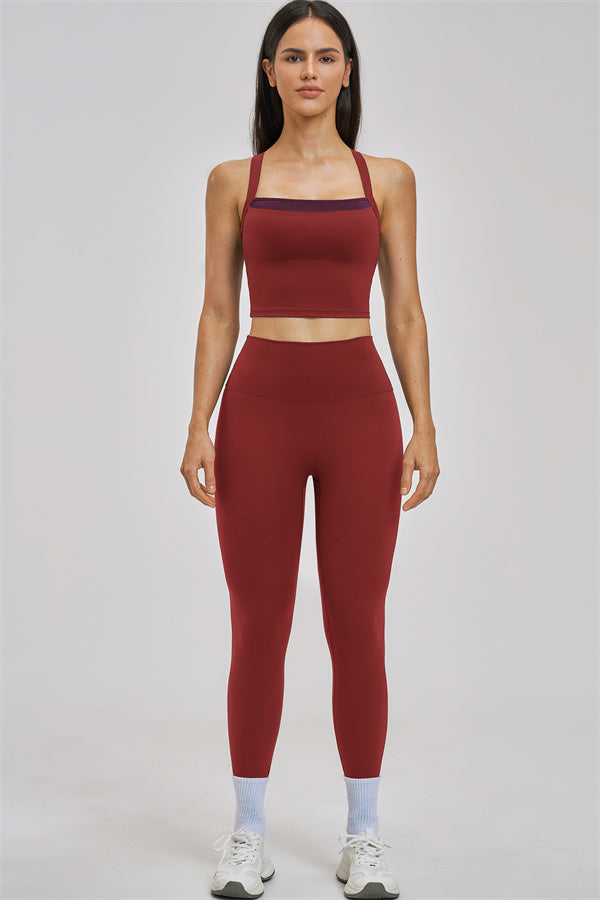 Conjunto de 2 piezas de camiseta de tirantes y leggings Seraphine