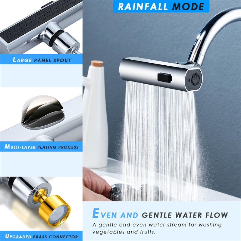 Grifo de cocina, salida de cascada, a prueba de salpicaduras, burbujeador giratorio universal, extensión de boquilla de agua multifuncional, utensilios de cocina