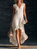Cotton Long Sleeveless Casual Dress for Women