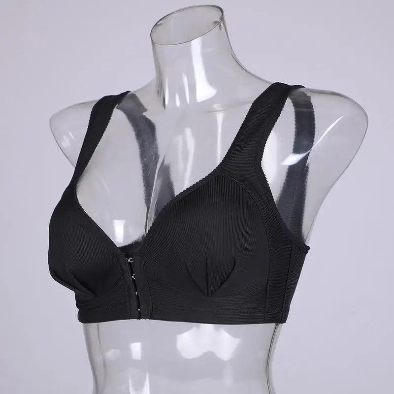 Sujetador cómodo sin costuras para mujer, a la moda, con realce, sin aros, lencería, bralette de copa completa, ropa interior de algodón, sujetador con cierre frontal.