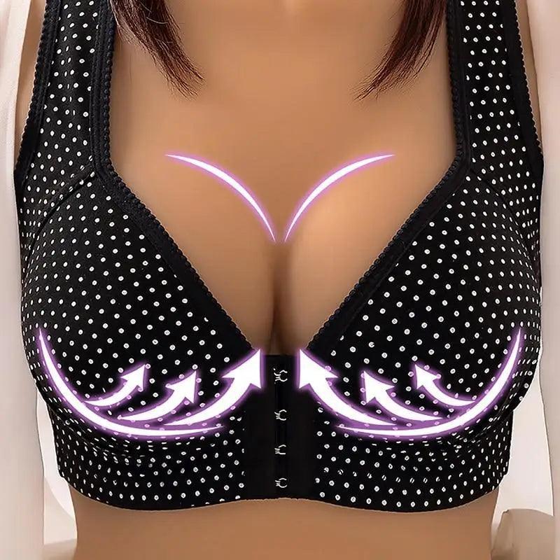 Sujetador cómodo sin costuras para mujer, a la moda, con realce, sin aros, lencería, bralette de copa completa, ropa interior de algodón, sujetador con cierre frontal.