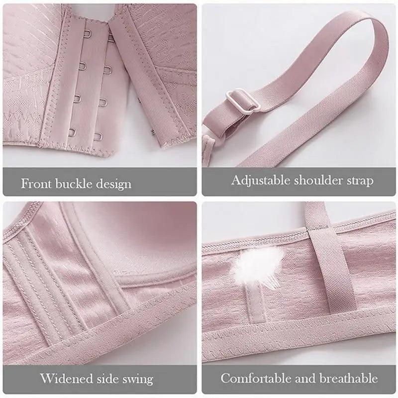 Sujetador cómodo sin costuras para mujer, a la moda, con realce, sin aros, lencería, bralette de copa completa, ropa interior de algodón, sujetador con cierre frontal.