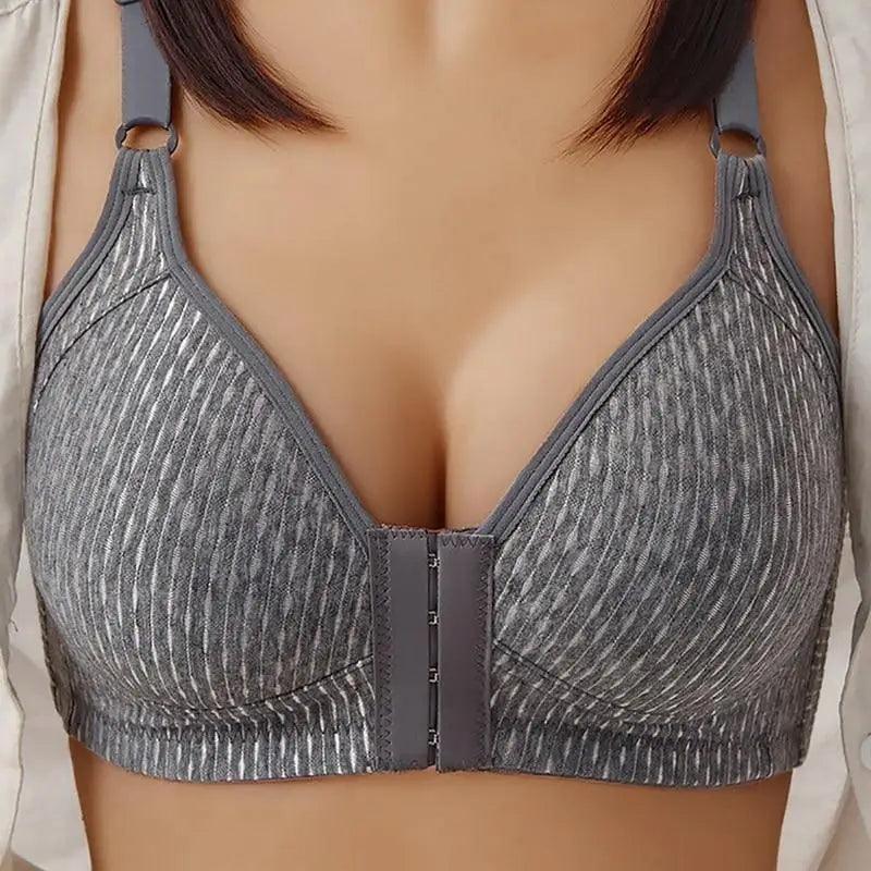 Sujetador cómodo sin costuras para mujer, a la moda, con realce, sin aros, lencería, bralette de copa completa, ropa interior de algodón, sujetador con cierre frontal.