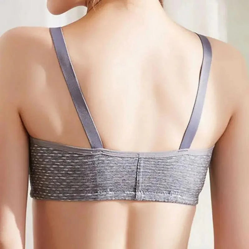 Sujetador cómodo sin costuras para mujer, a la moda, con realce, sin aros, lencería, bralette de copa completa, ropa interior de algodón, sujetador con cierre frontal.
