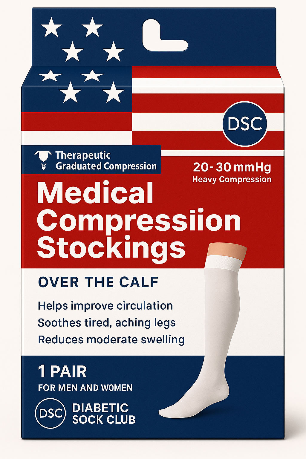 Calcetines de compresión para hombre, hasta la rodilla (1 par)