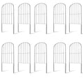 10 Vallas decorativas para jardín, alambre de hierro a prueba de óxido, valla arqueada, barrera para animales, borde de 32 cm de ancho, 60,78 cm de largo para paisajismo de patio y decoración exterior.
